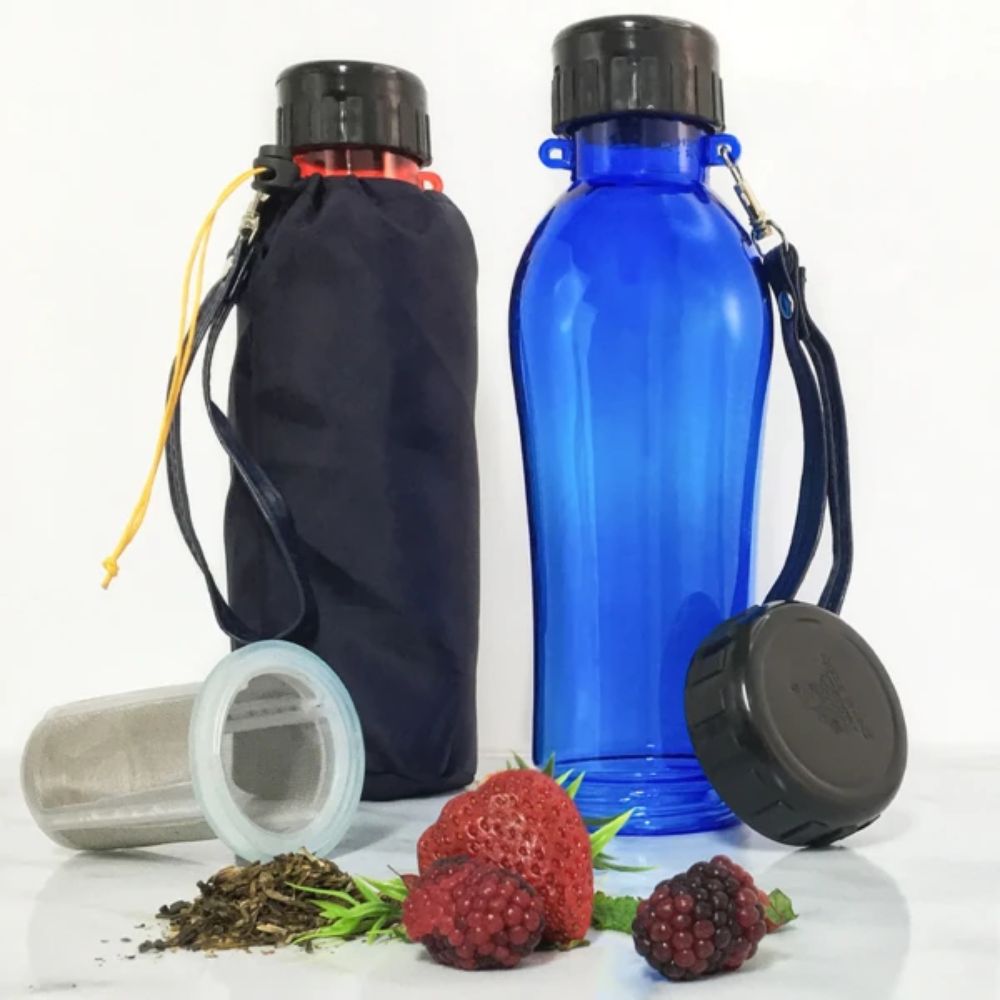 Botella 580ml para Infusiones - Con Dosificador y Forro Individual