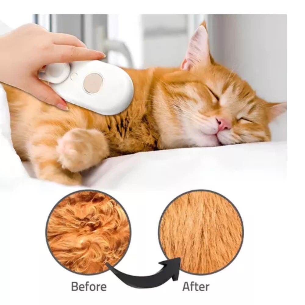Cepillo a Vapor 3 en 1 para Perros y Gatos Desenreda y Da Brillo