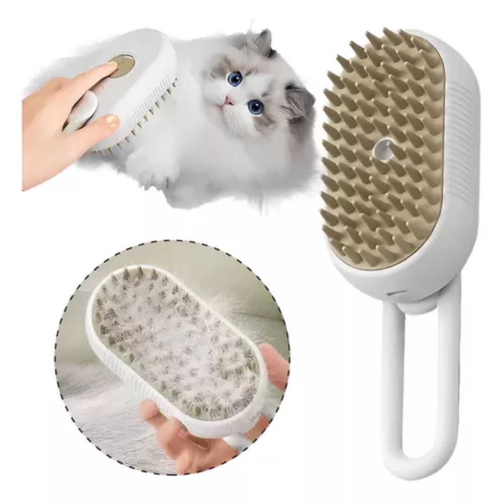 Cepillo a Vapor 3 en 1 para Perros y Gatos Desenreda y Da Brillo