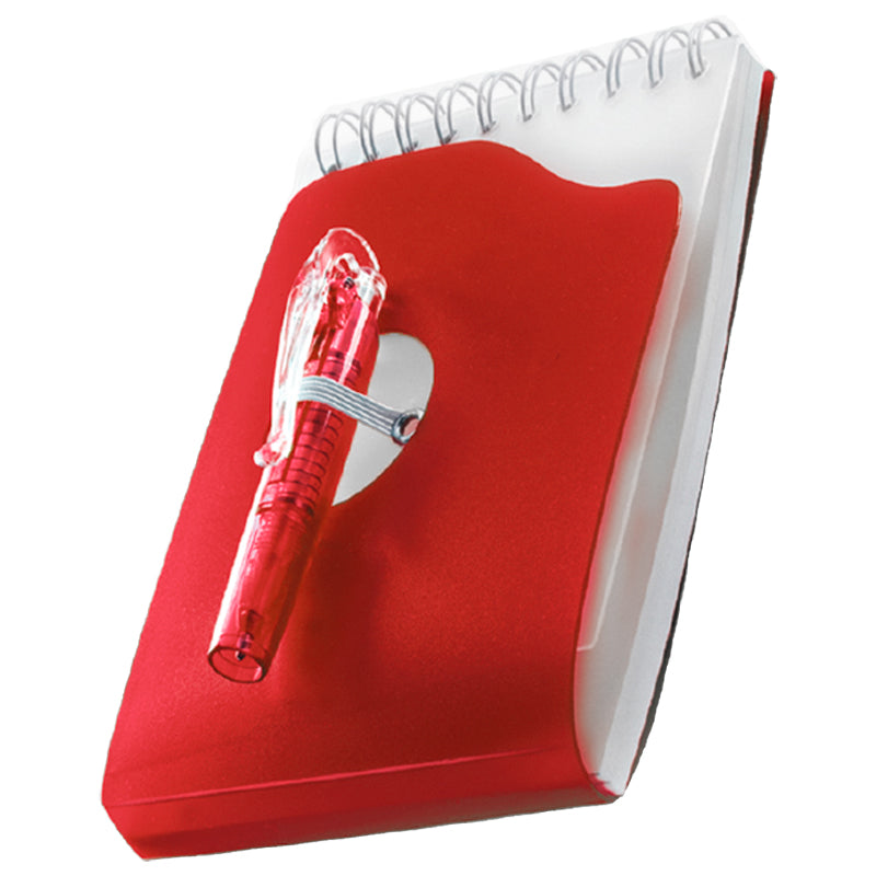 Libreta Portátil 80 Hojas con Esfero Retráctil y Pasta Dura