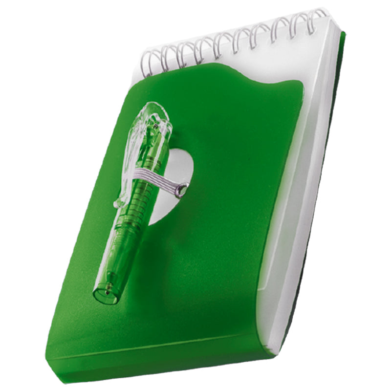 Libreta Portátil 80 Hojas con Esfero Retráctil y Pasta Dura