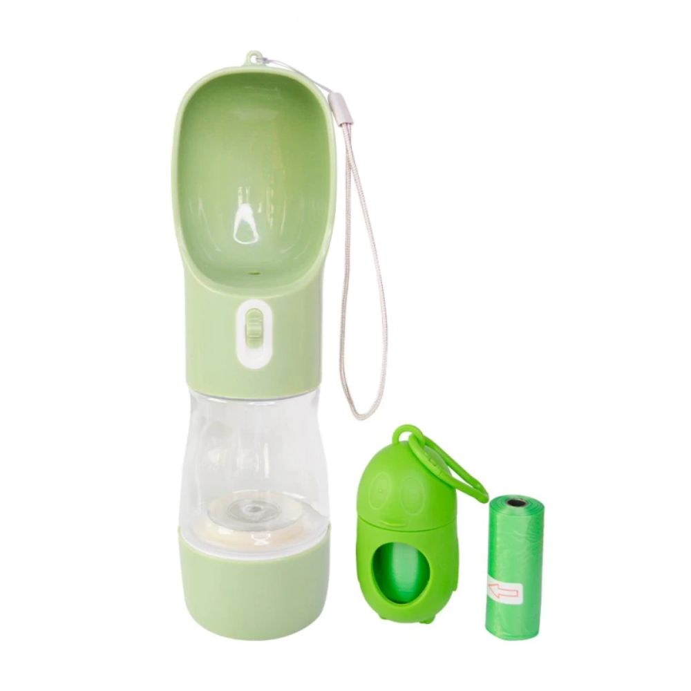 Dispensador Portátil de Agua y Comida para Perros y Gatos 3 en 1 con Bolsas Incluidas