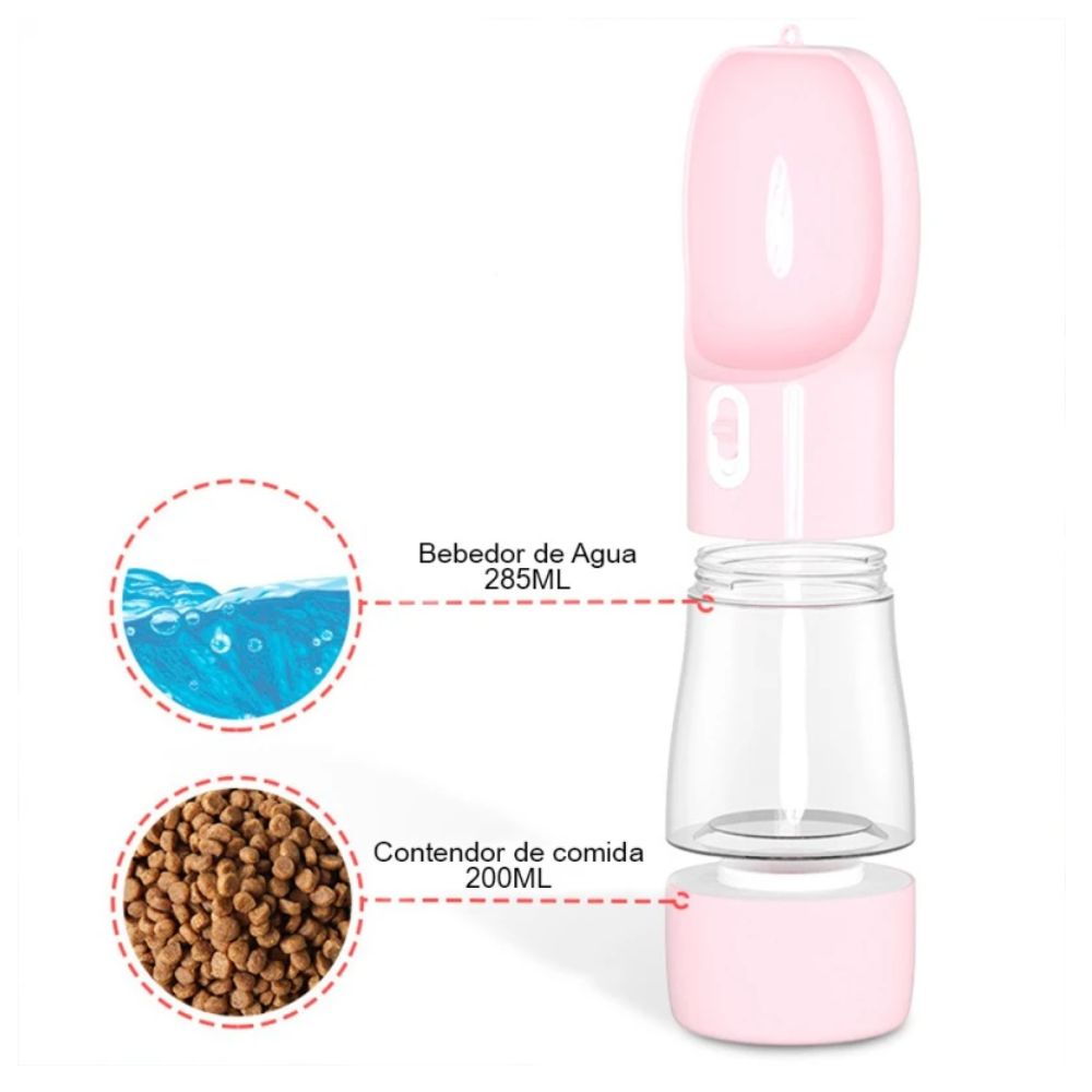 Dispensador Portátil de Agua y Comida para Perros y Gatos 3 en 1 con Bolsas Incluidas
