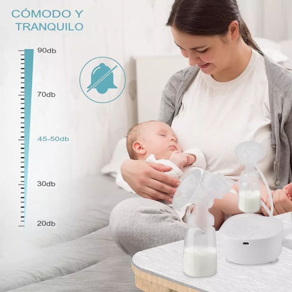 Extractor de Leche Materna Eléctrico Portátil Silencioso con 3 Modos y 9 Niveles de Succión USB