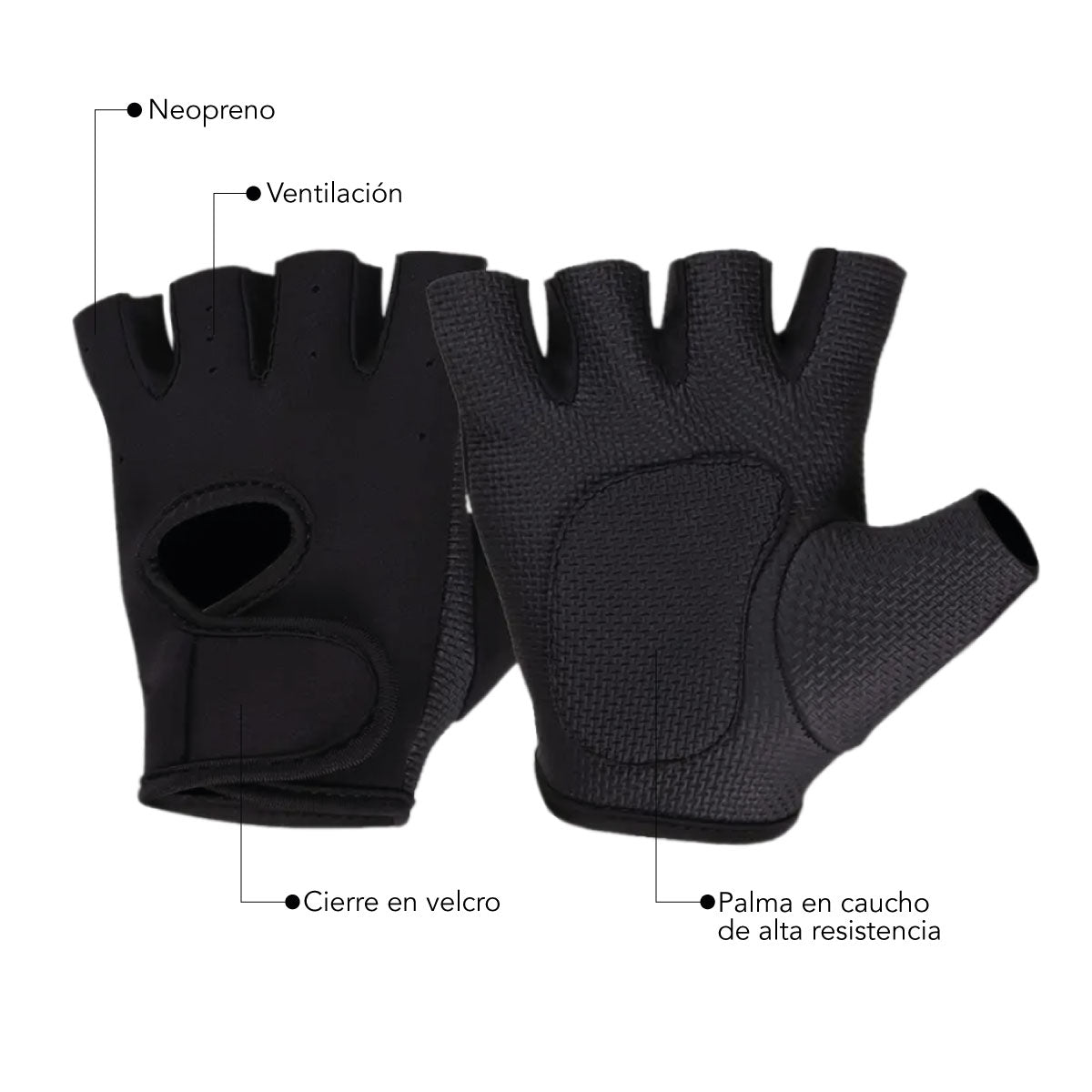 Guantes de Gimnasio en Neopreno - Agarre y Protección Deportiva