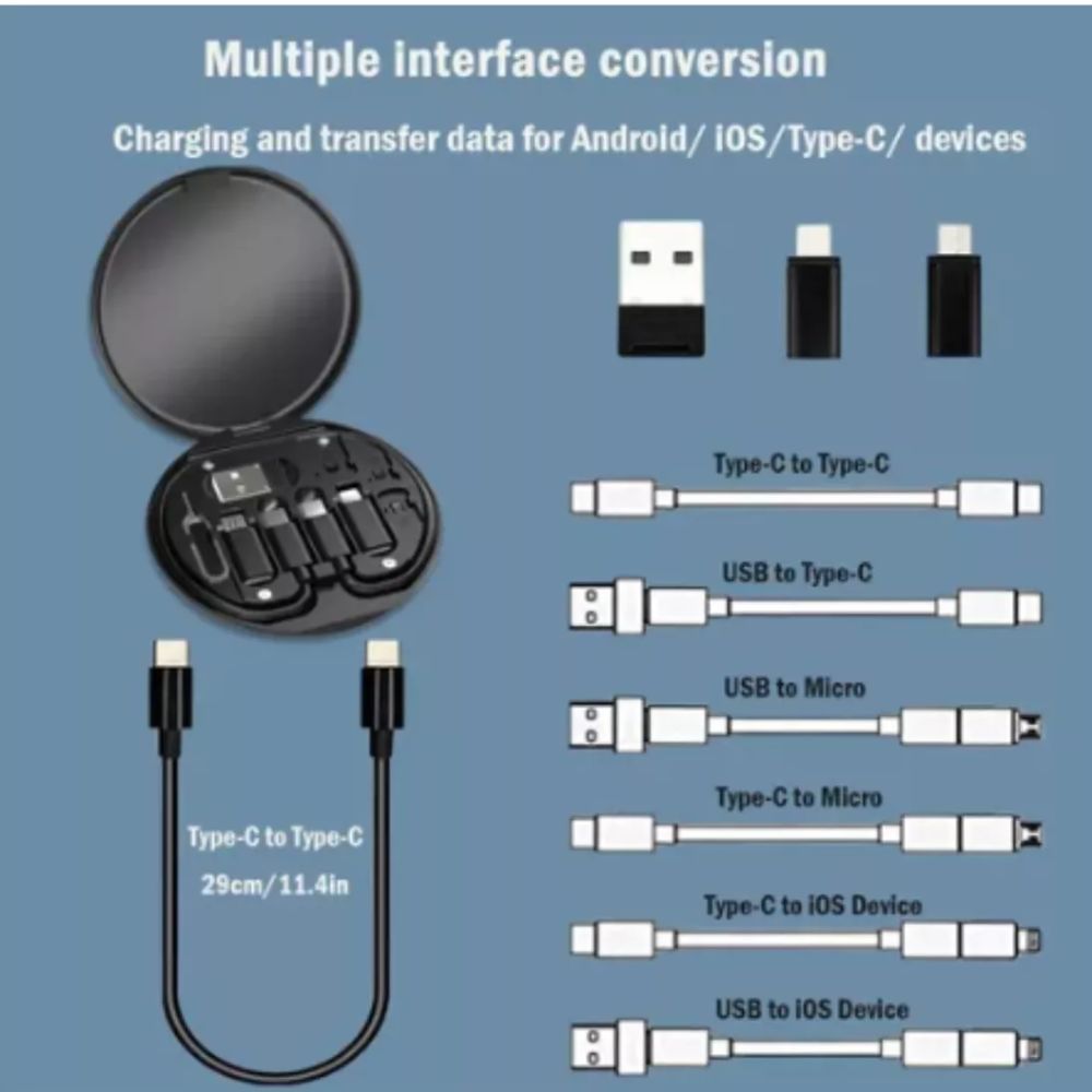 Kit de Carga Múltiple para Celular – USB, Tipo C, iOS
