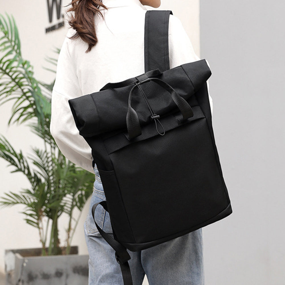 Maletín Mochila Roll Top para Laptop con Gran Capacidad en Poliéster