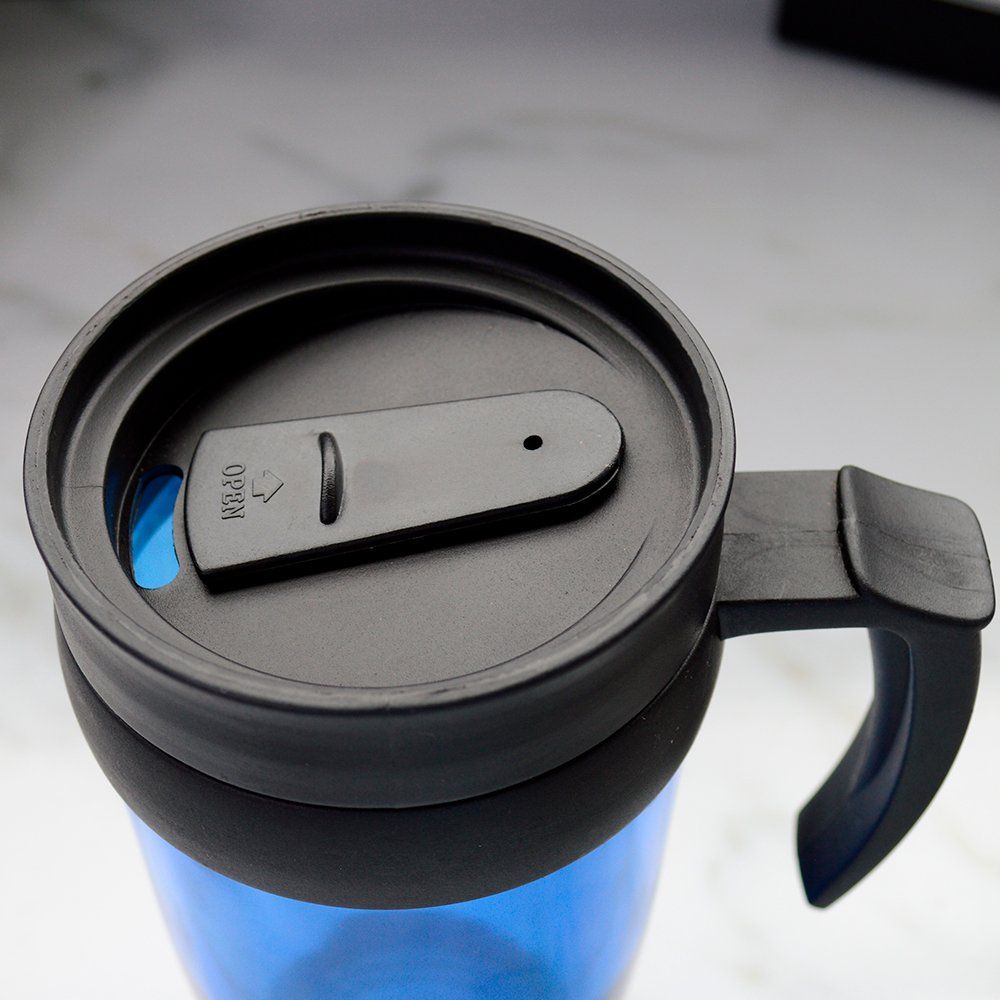 Mug Acrílico Doble Pared 450ml y Resistente al Calor con Tapa de Seguridad