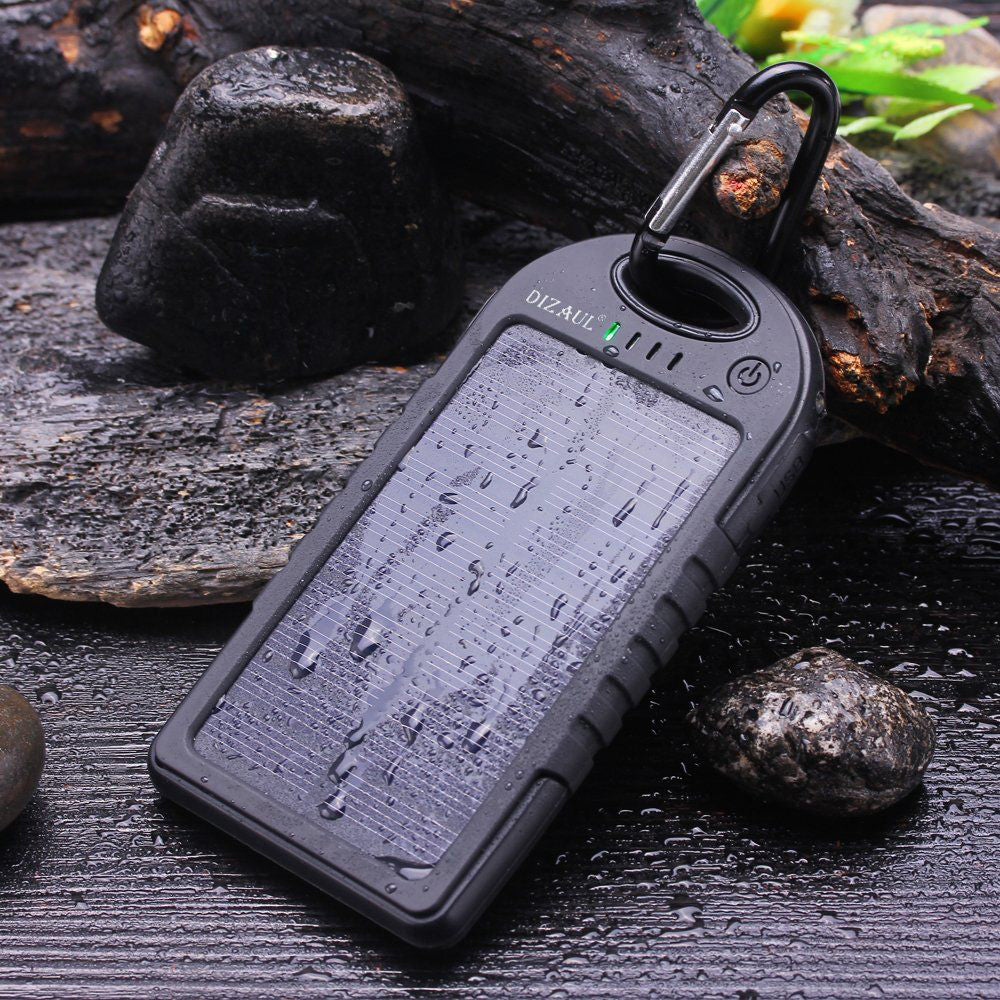 Power Bank Solar 4000mAh - Linterna LED + Luz UV + Doble USB