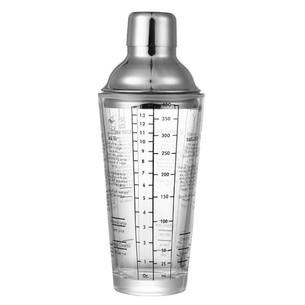 Kit de Coctelería 5 Piezas con Recetario – Mezclador de Vidrio 400ml, Exprimidor