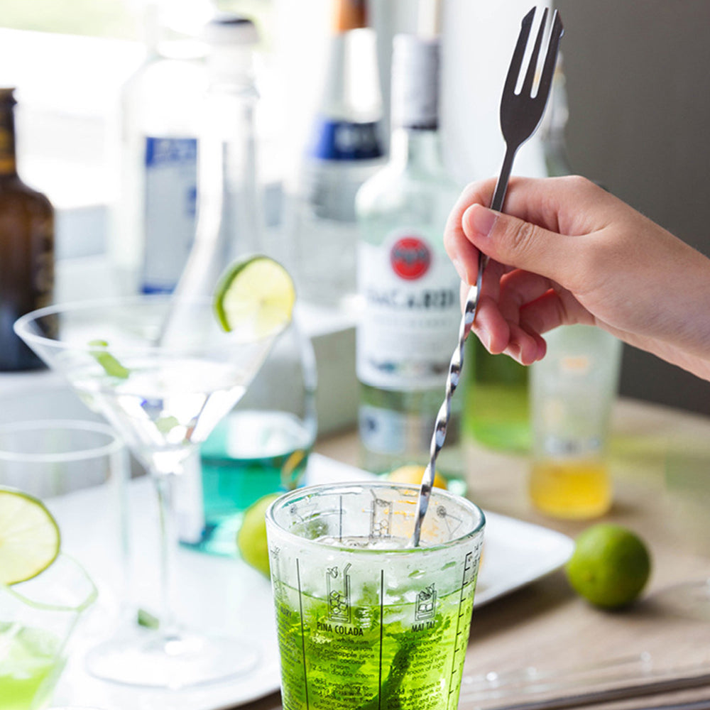 Kit de Coctelería 5 Piezas con Recetario – Mezclador de Vidrio 400ml, Exprimidor