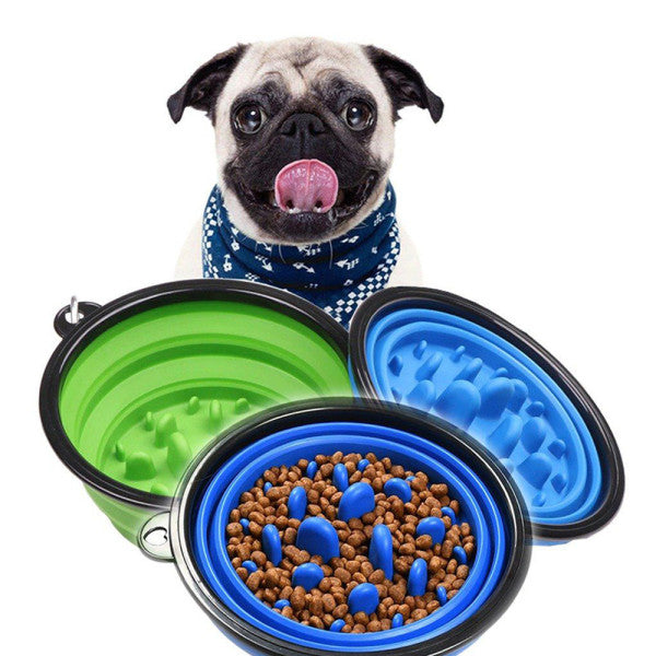 Plato Plegable Comida Lenta para Perros – Silicona Antiansiedad