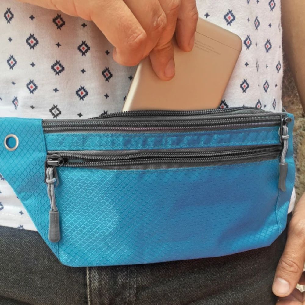 Canguro Riñonera Impermeable - 3 Bolsillos y Correa Ajustable para Mayor Comodidad