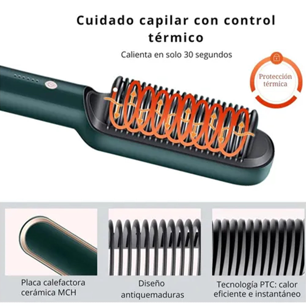 Cepillo Plancha Alisador 2 en 1 | Alisado Rápido con Tecnología Cerámica Turmalina