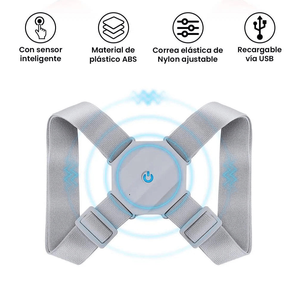 Corrector de Postura Inteligente con Sensor y Vibración carga USB