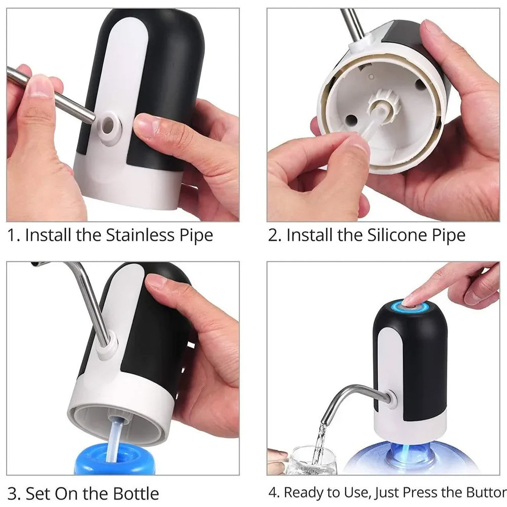 Dispensador de Agua Eléctrico Recargable para Botellón Portátil y Fácil de Usar