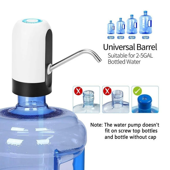 Dispensador de Agua Eléctrico Recargable para Botellón Portátil y Fácil de Usar