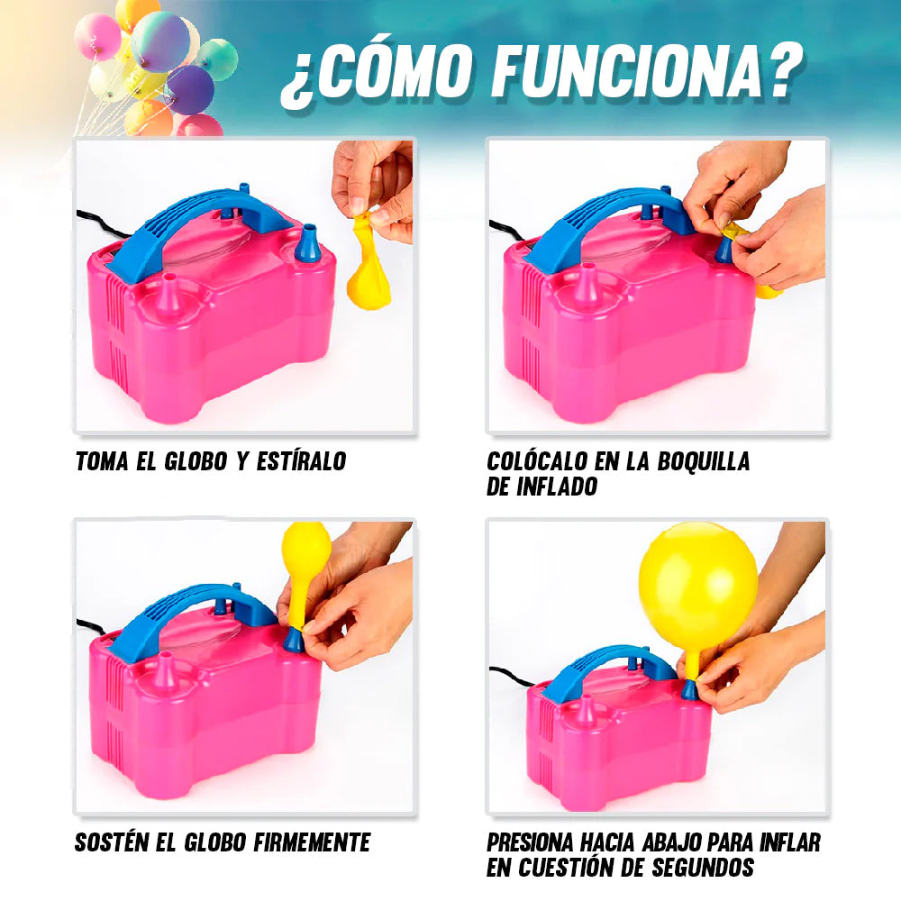 Inflador de Globos Eléctrico con Dos Boquillas