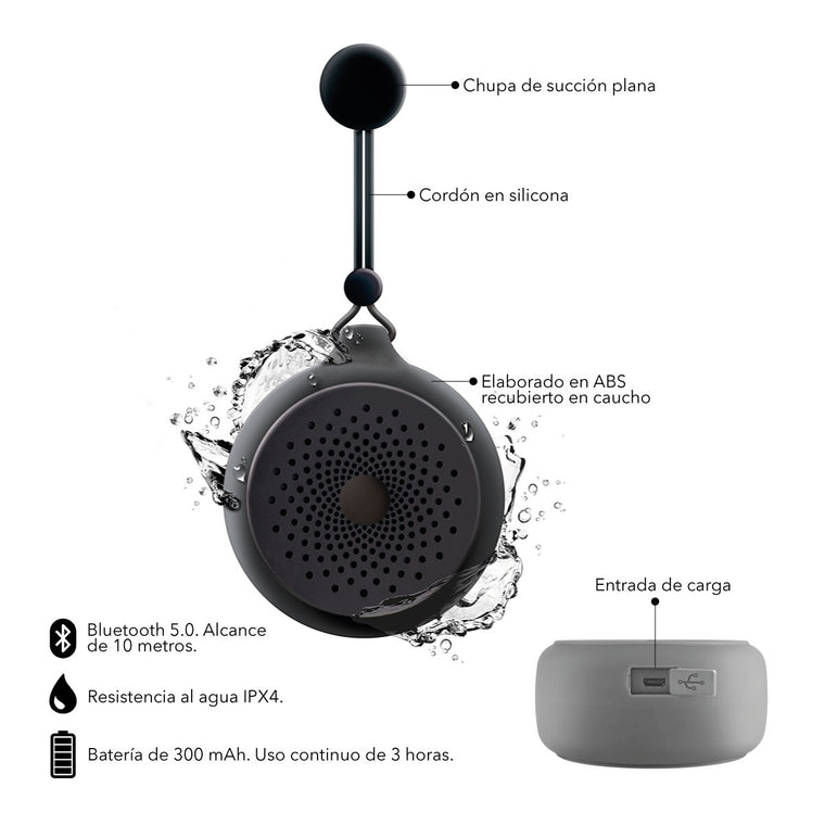 Parlante A Prueba De Agua Bluetooth Para Ducha Bluetooth 5.0