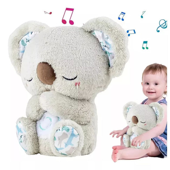 Koala de Peluche Gris que Late, Brilla y Respira Para Dormir los Niños