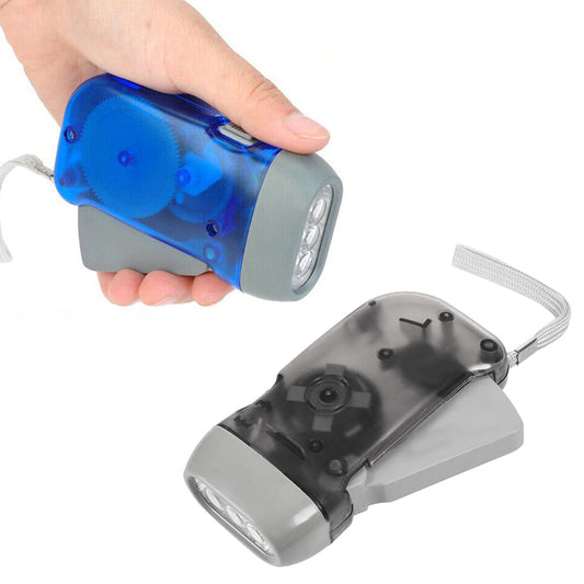 Linterna Dínamo LED No Requiere Baterías – Recargable para Camping y Emergencias