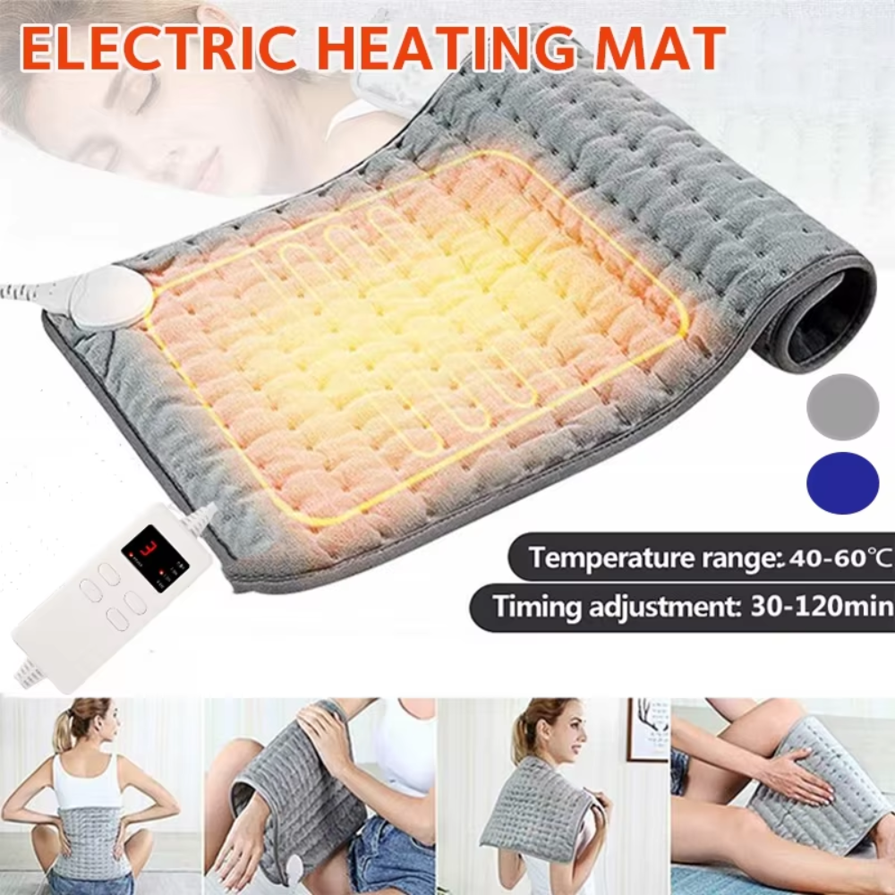 Manta Eléctrica Térmica 60x30 cm | Alivio Muscular con 3 Niveles de Calor – Apagado Automático