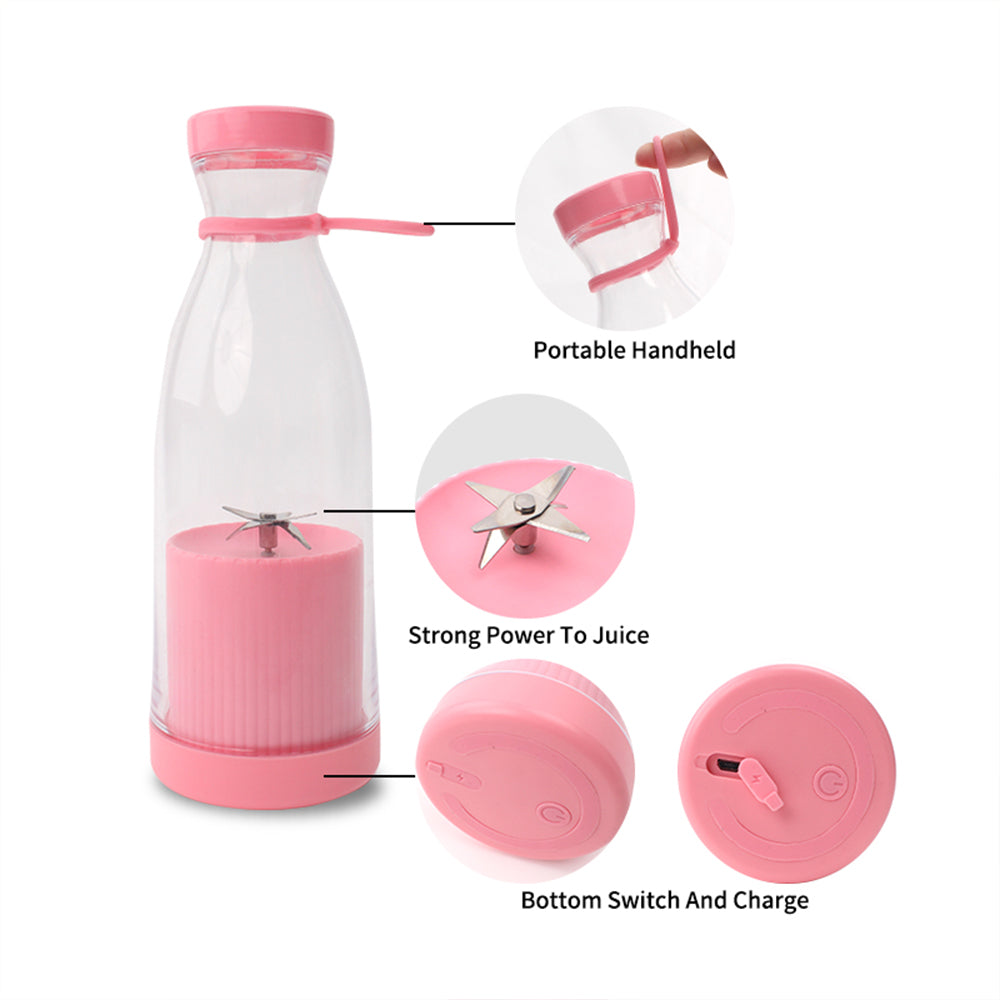 Mini Licuadora Portátil USB Recargable Para Jugos y Batidos 420ml