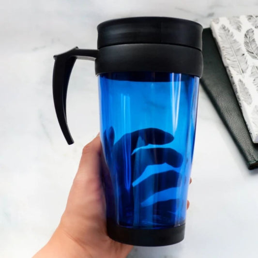 Mug Acrílico Doble Pared 450ml y Resistente al Calor con Tapa de Seguridad