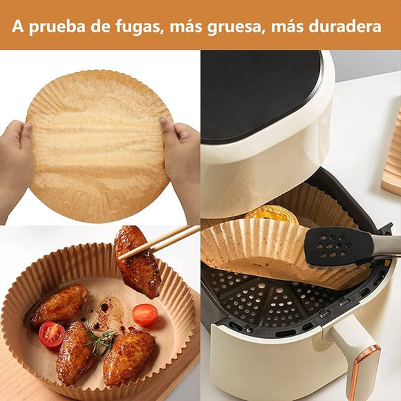 Pack 50 Papeles 20 cm Antiadherentes para Airfryer – Desechables y Prácticos