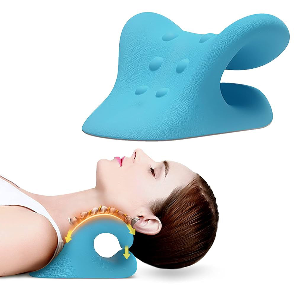 Soporte de Tracción Cervical Relajador Quiropráctico para Cuello y Hombros Ergonómico Ajustable para Alivio del Dolor y Estrés Diario