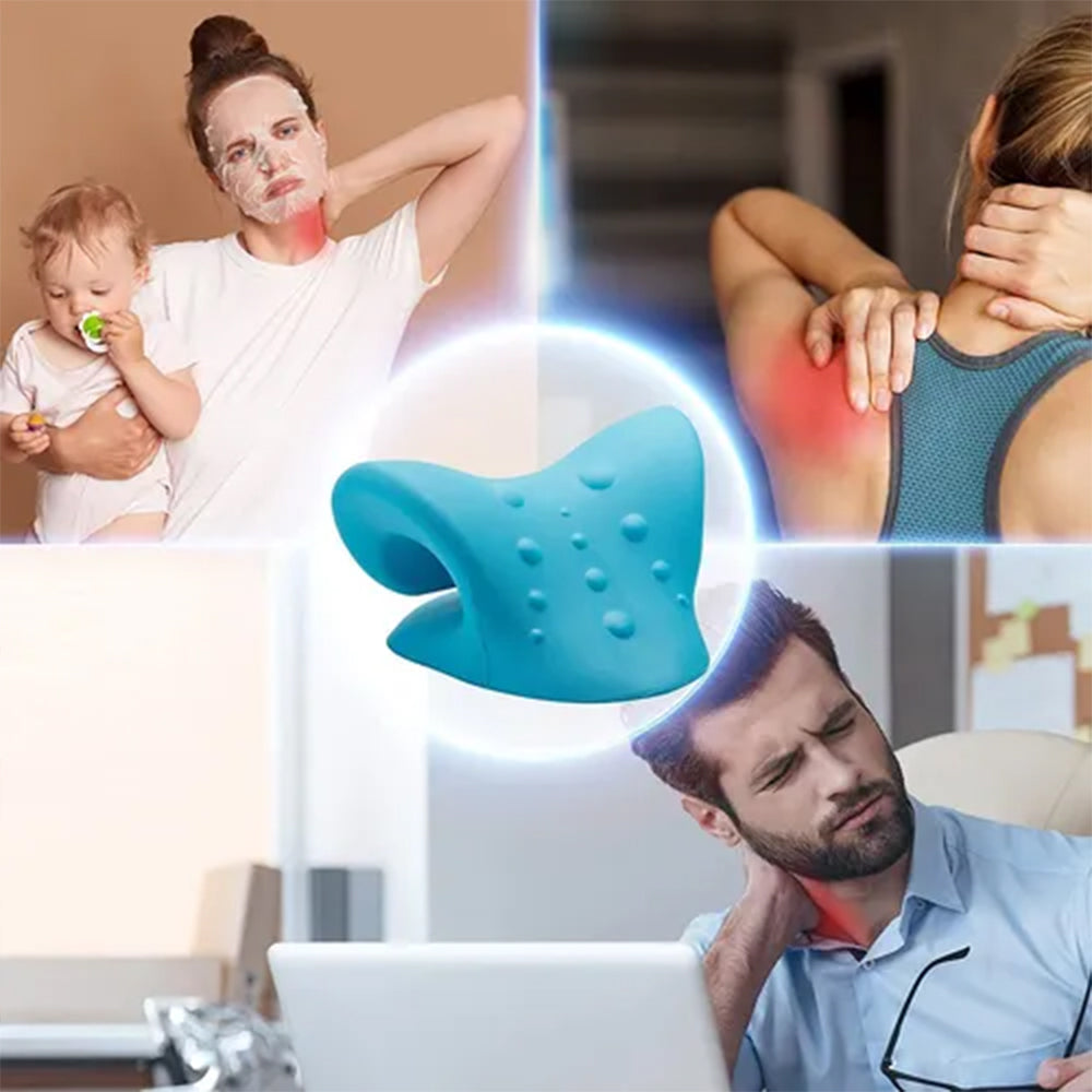 Soporte de Tracción Cervical Relajador Quiropráctico para Cuello y Hombros Ergonómico Ajustable para Alivio del Dolor y Estrés Diario