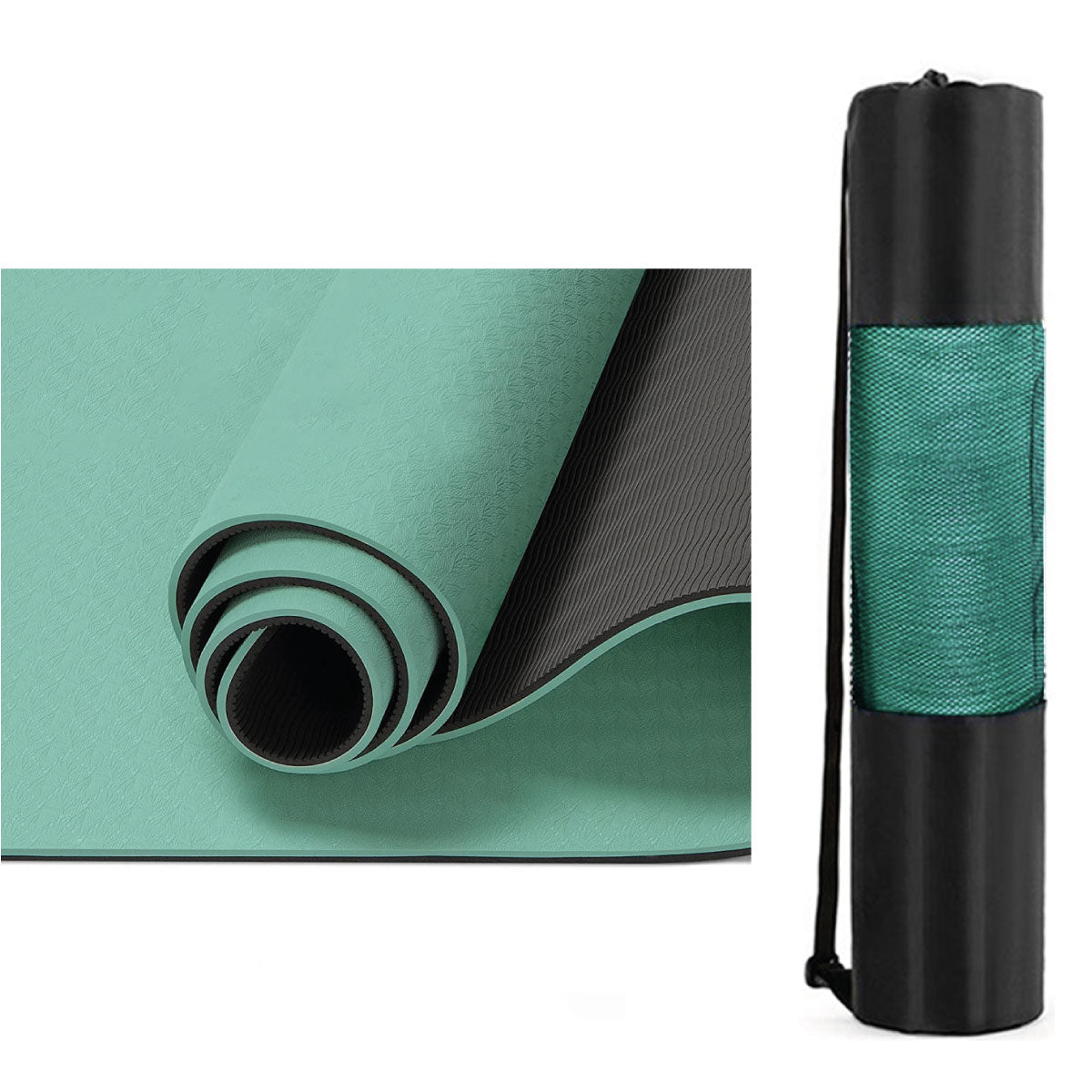 Tapete de Yoga Bitono 6mm en TPE - Antideslizante y Biodegradable con Estuche