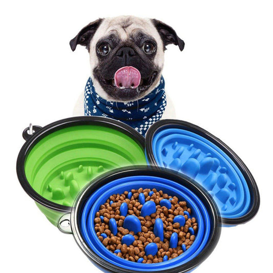 Plato Plegable Comida Lenta para Perros – Silicona Antiansiedad